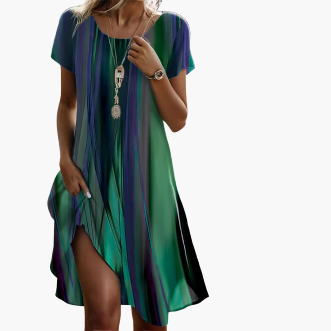 Boho Gradient Midi Dress - Lightweight Summer Style for Women