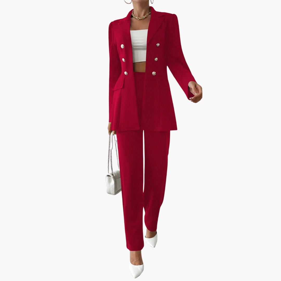 Smart Tailored Blazer Set for Women – Elegant Two-Piece Suit