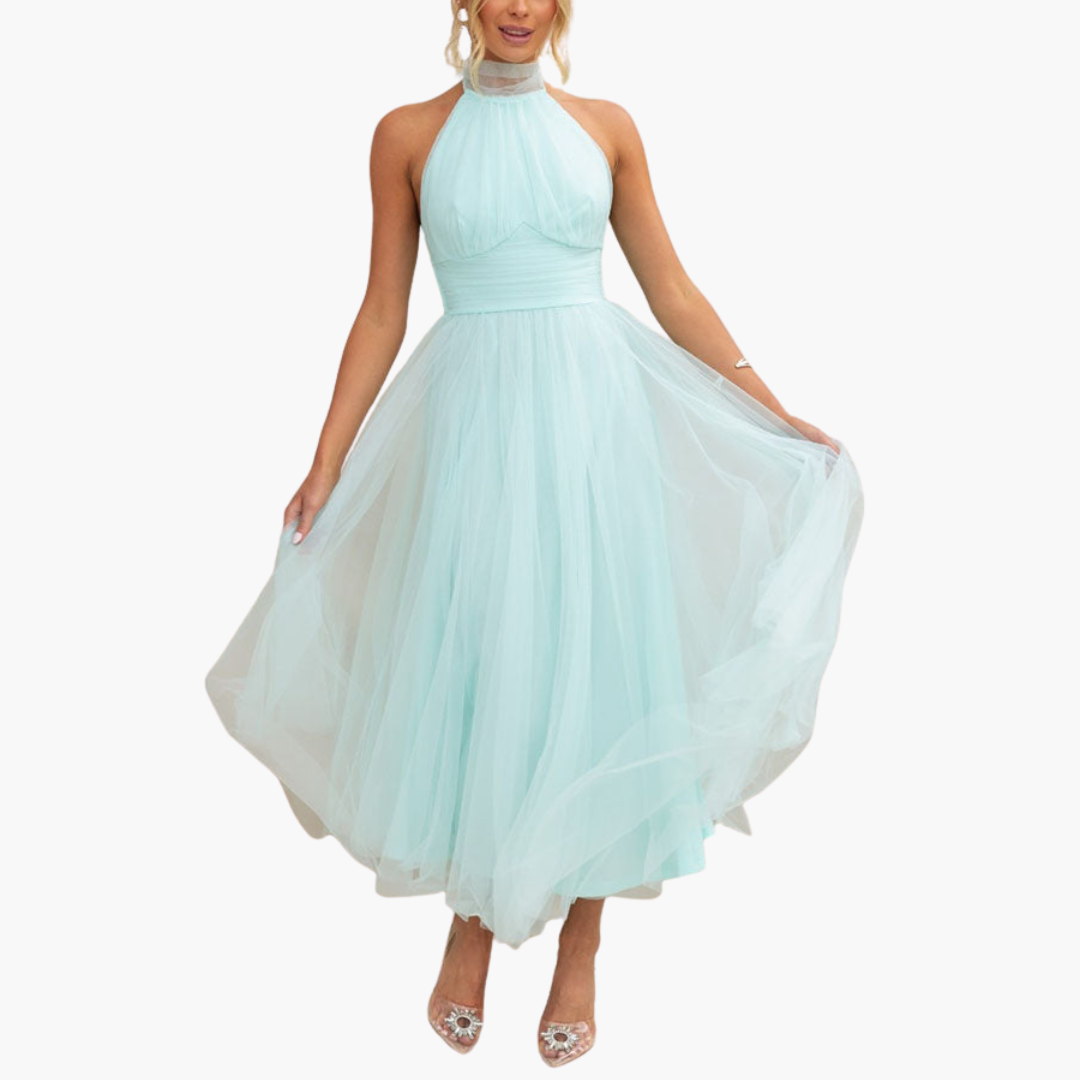 Elegant Tulle Dress for Women - Stunning Halter Neck Style