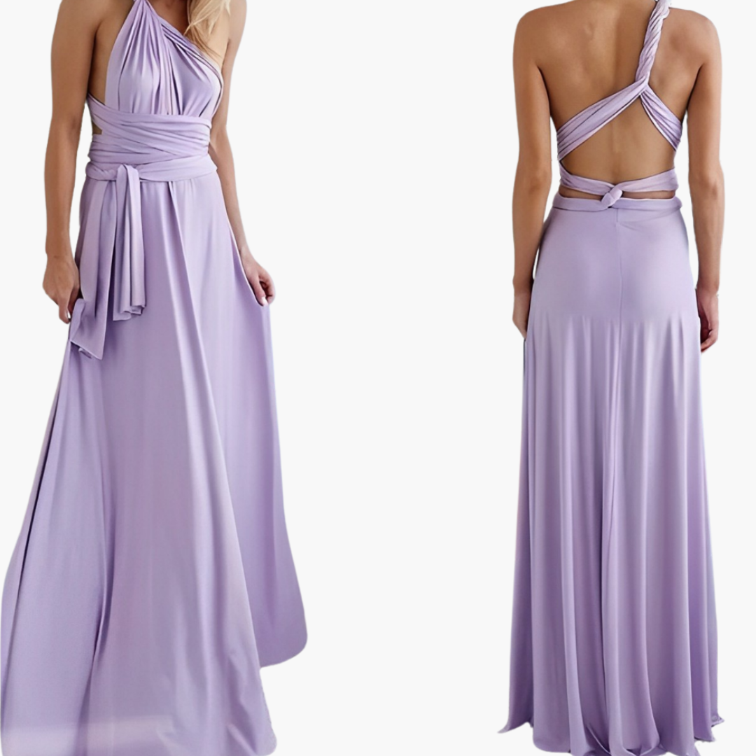 Elegant V-Neck Evening Dress - for Women with Formal Flair