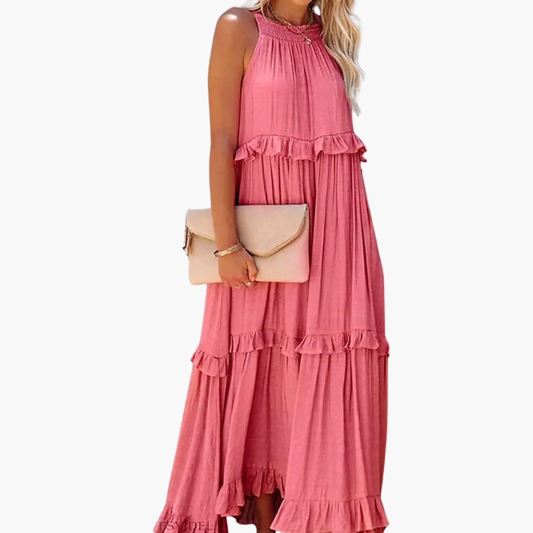 Ruffle Breeze Maxi Dress - Women's Flowy Summer Outfit
