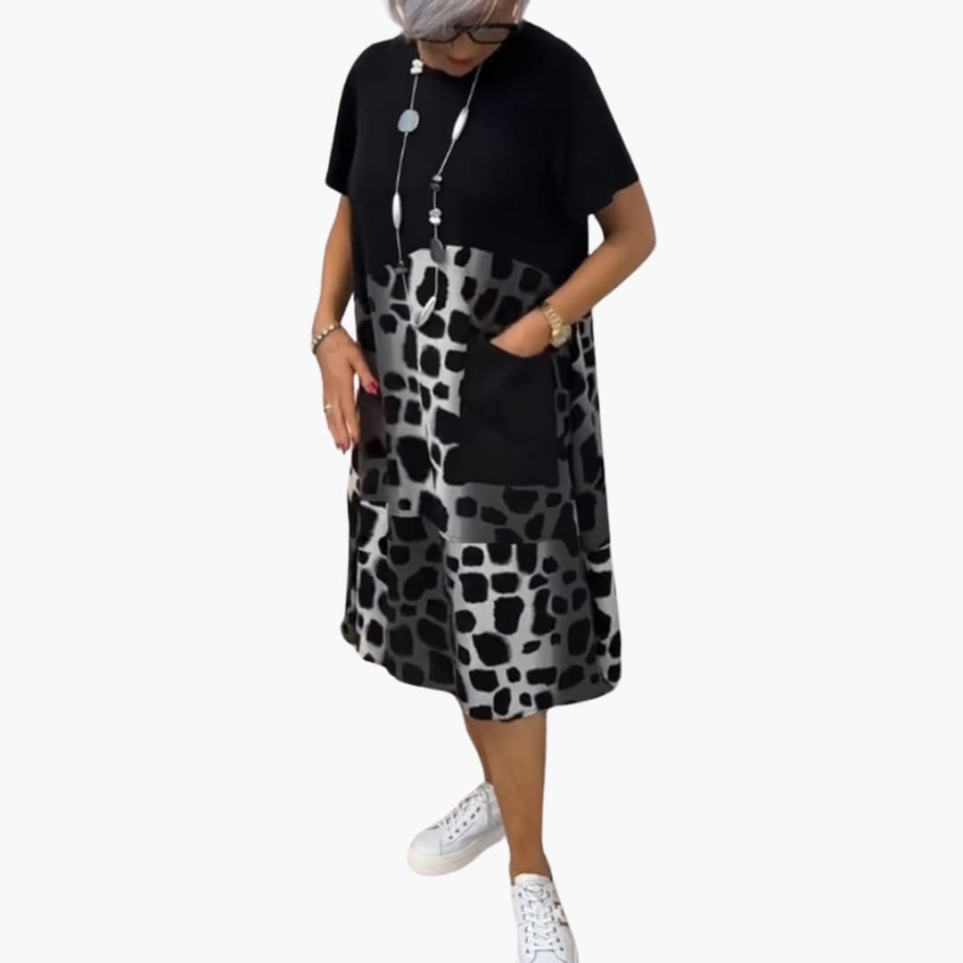 Summer Dress - Women’s Loose Casual Fit with Animal Print