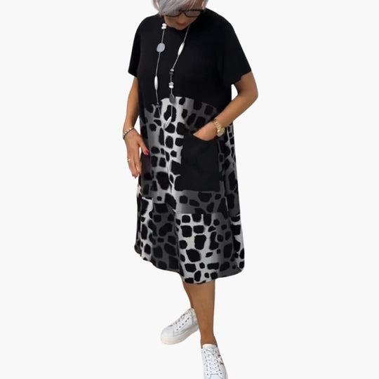 Summer Dress - Women’s Loose Casual Fit with Animal Print