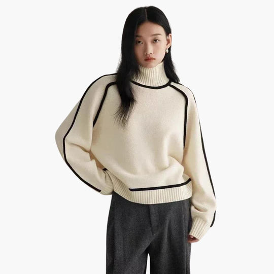 Chic Turtleneck Pullover Sweater – Cozy & Stylish for Women