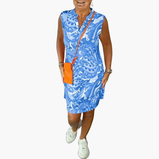 Sleeveless Summer Midi Dress - Flowy Casual Fit for Women