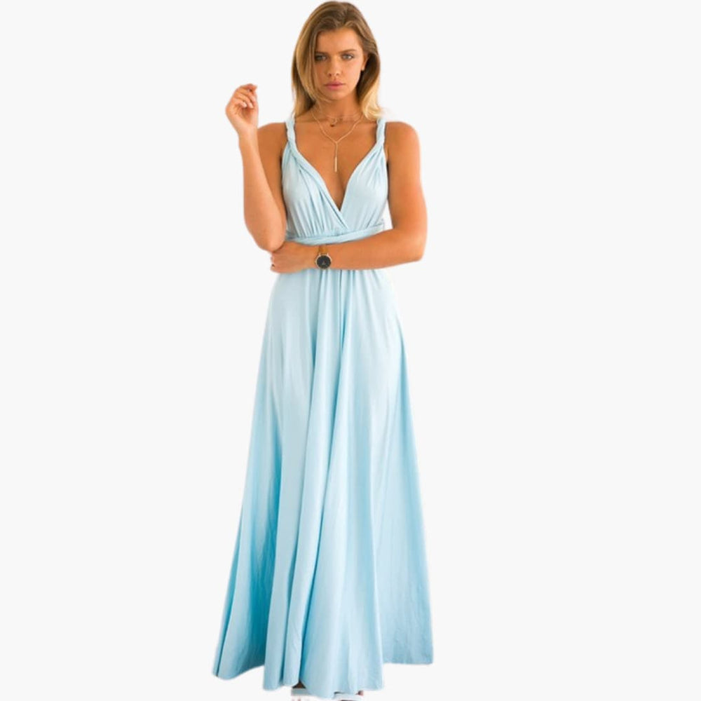 Convertible Maxi Dress for Women - Backless Multiway Bridesmaid