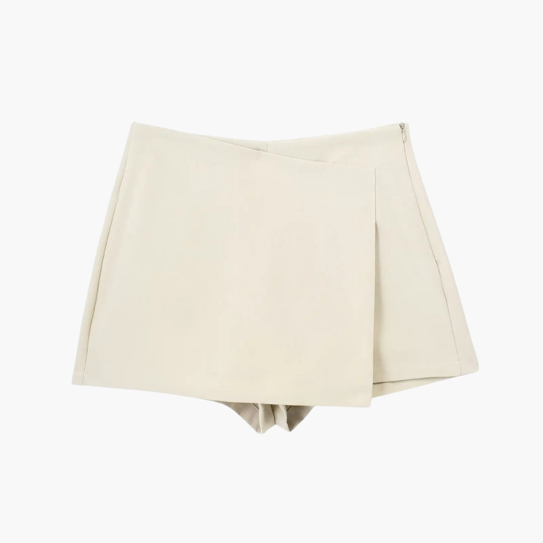 Women's summer skort with pleats and built-in shorts