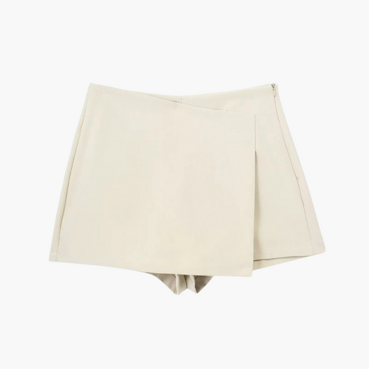 Women's summer skort with pleats and built-in shorts
