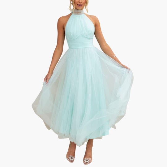 Elegant Maxi Dress - Flowy Sleeveless Fit for Women’s Events