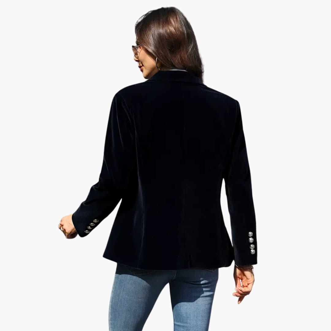 Velvet Blazer - Tailored Fit Women's Single Button Jacket