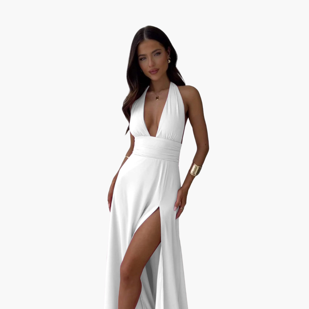 Halter Slit Maxi Dress - For Women’s Elegant Evenings