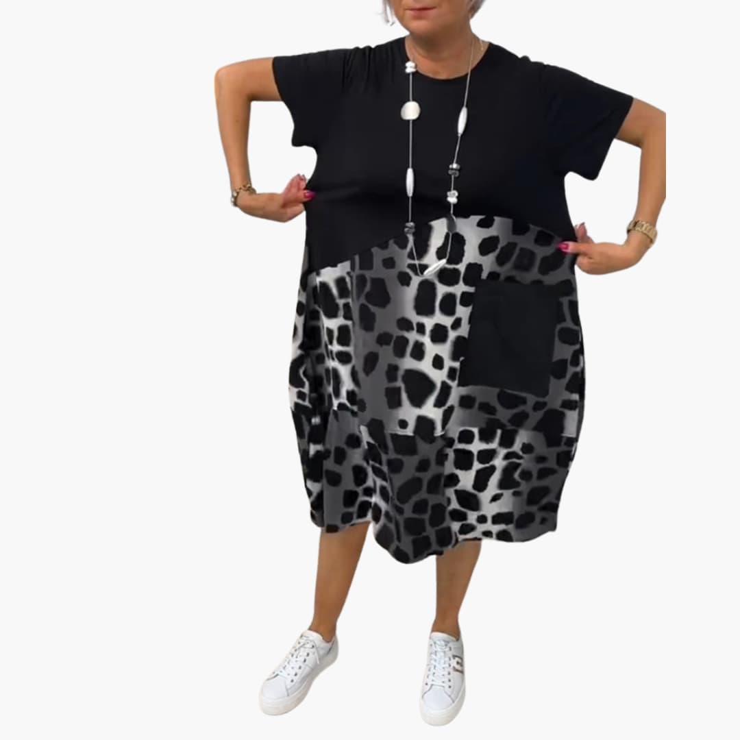 Summer Dress - Women’s Loose Casual Fit with Animal Print