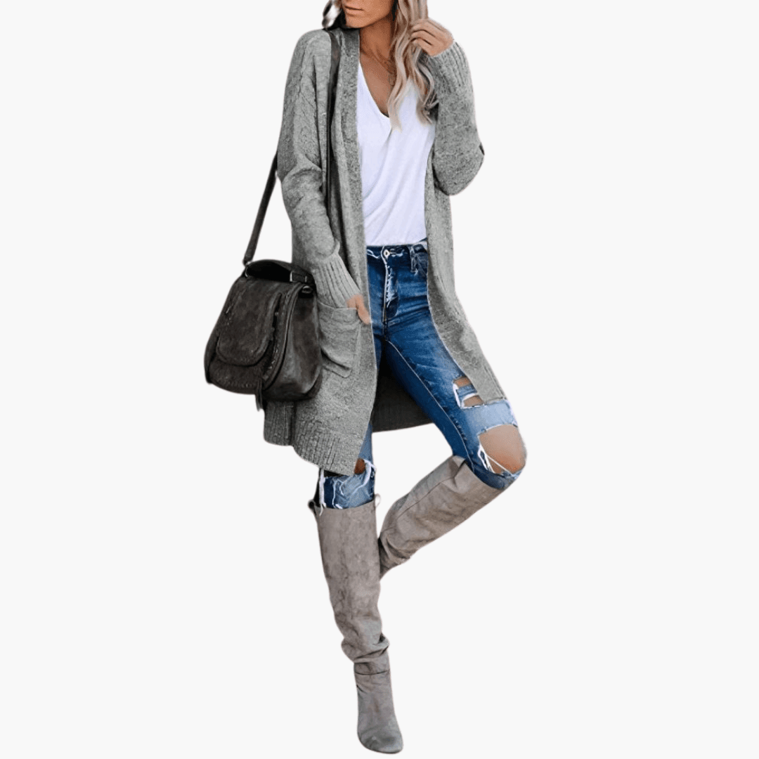 Layering Knit Cardigan – Women's Comfortable Longline Sweater