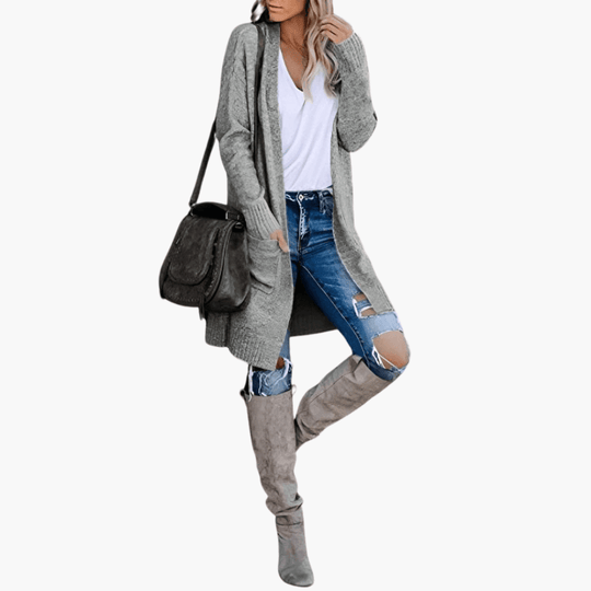 Layering Knit Cardigan – Women's Comfortable Longline Sweater