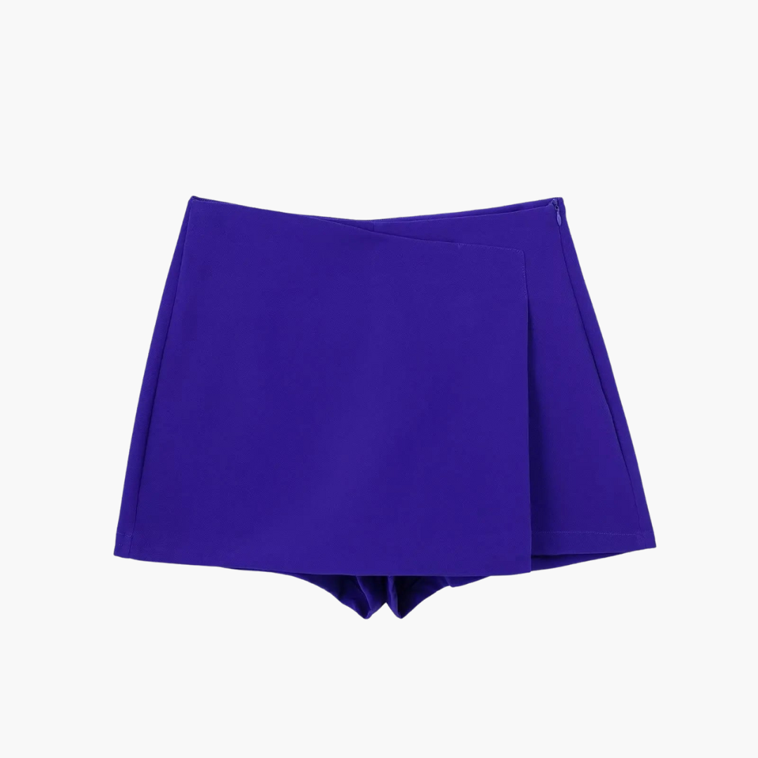 Women's summer skort with pleats and built-in shorts