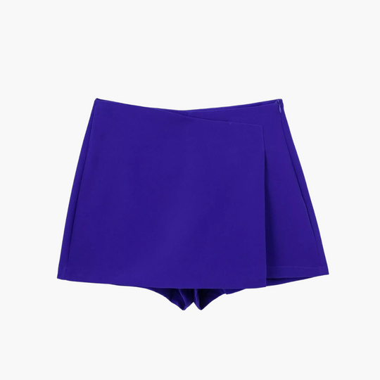 Women's summer skort with pleats and built-in shorts
