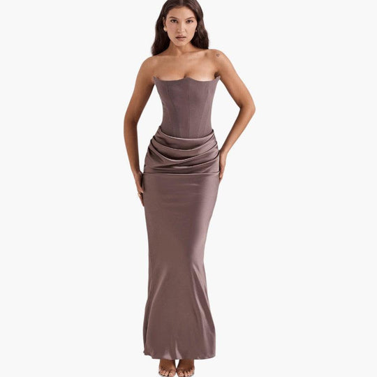 Elegant V-Neck Maxi Dress - Sleeveless Formal for Women