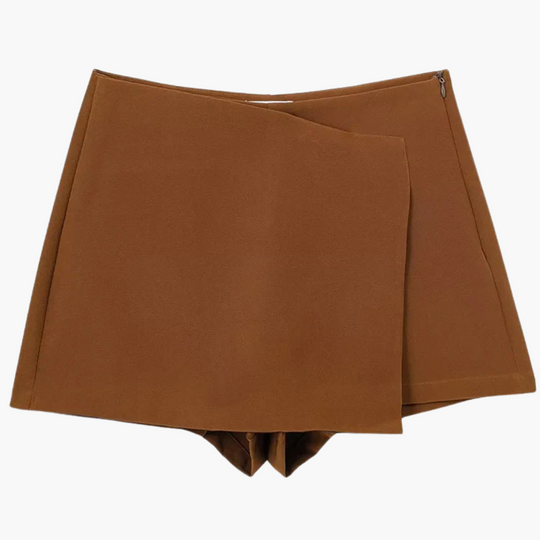 Women's summer skort with pleats and built-in shorts