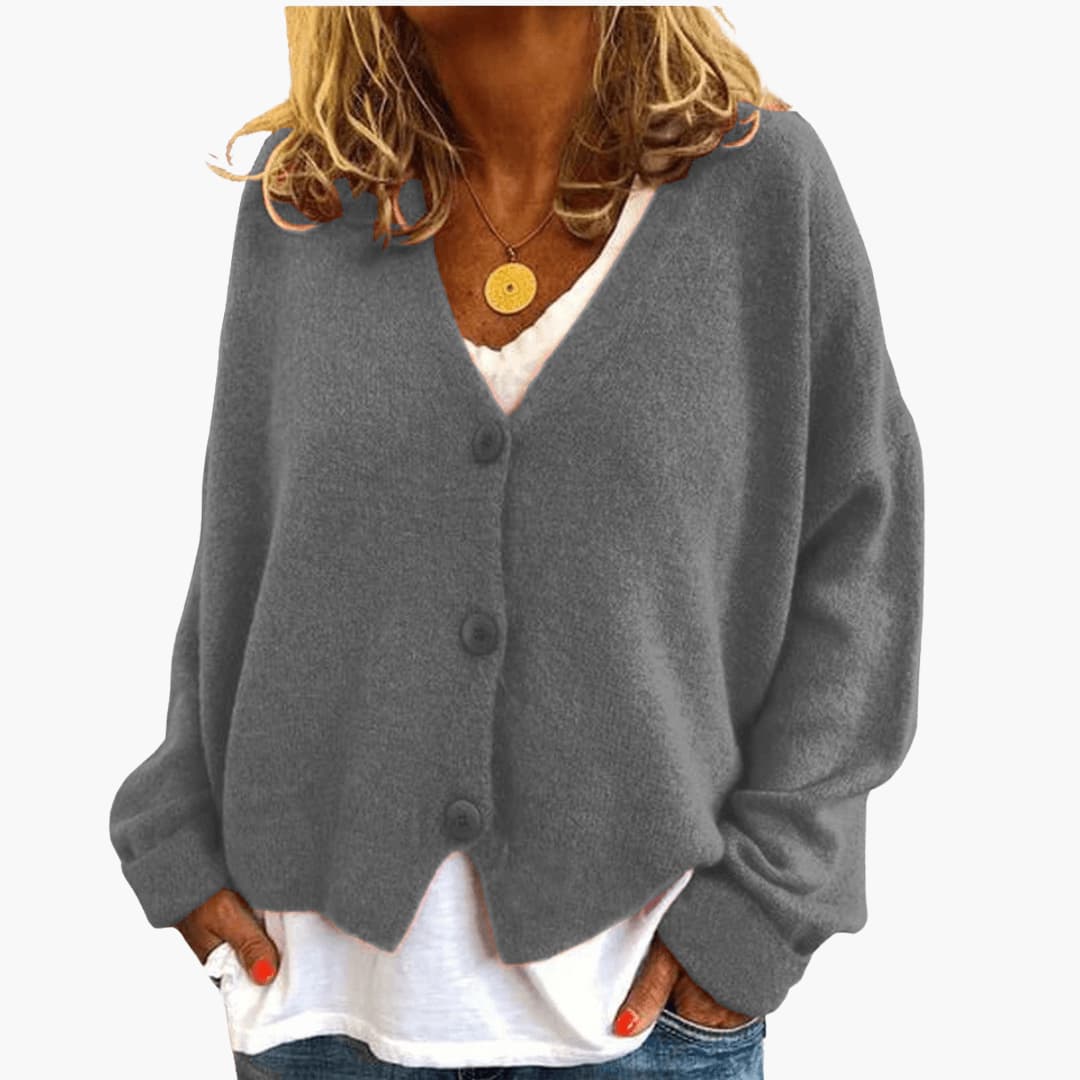 Knitted Button Cardigan for Women - Soft & Cozy Layering Piece