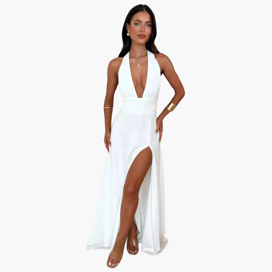 Halter Slit Maxi Dress - For Women’s Elegant Evenings