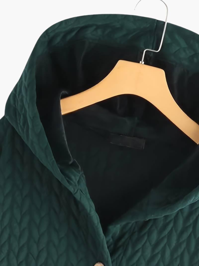 Elegant Hooded Winter Coat for Women - Long & Button-Up