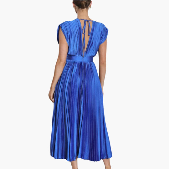 Elegant V-Neck Midi Dress - Perfect for Evening Events