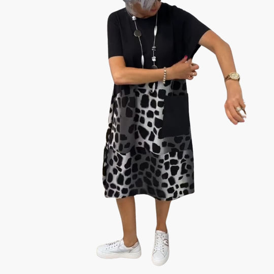 Summer Dress - Women’s Loose Casual Fit with Animal Print