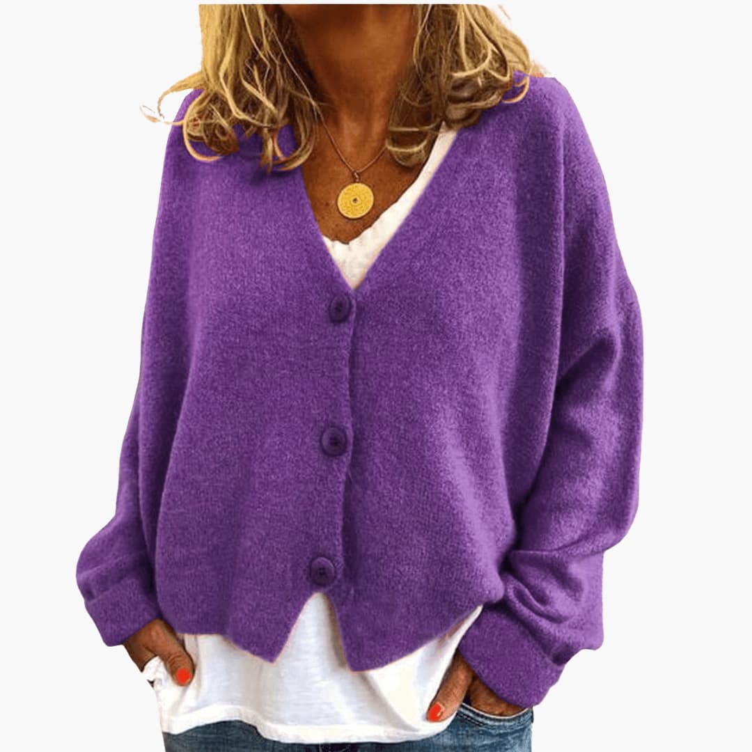 Knitted Button Cardigan for Women - Soft & Cozy Layering Piece