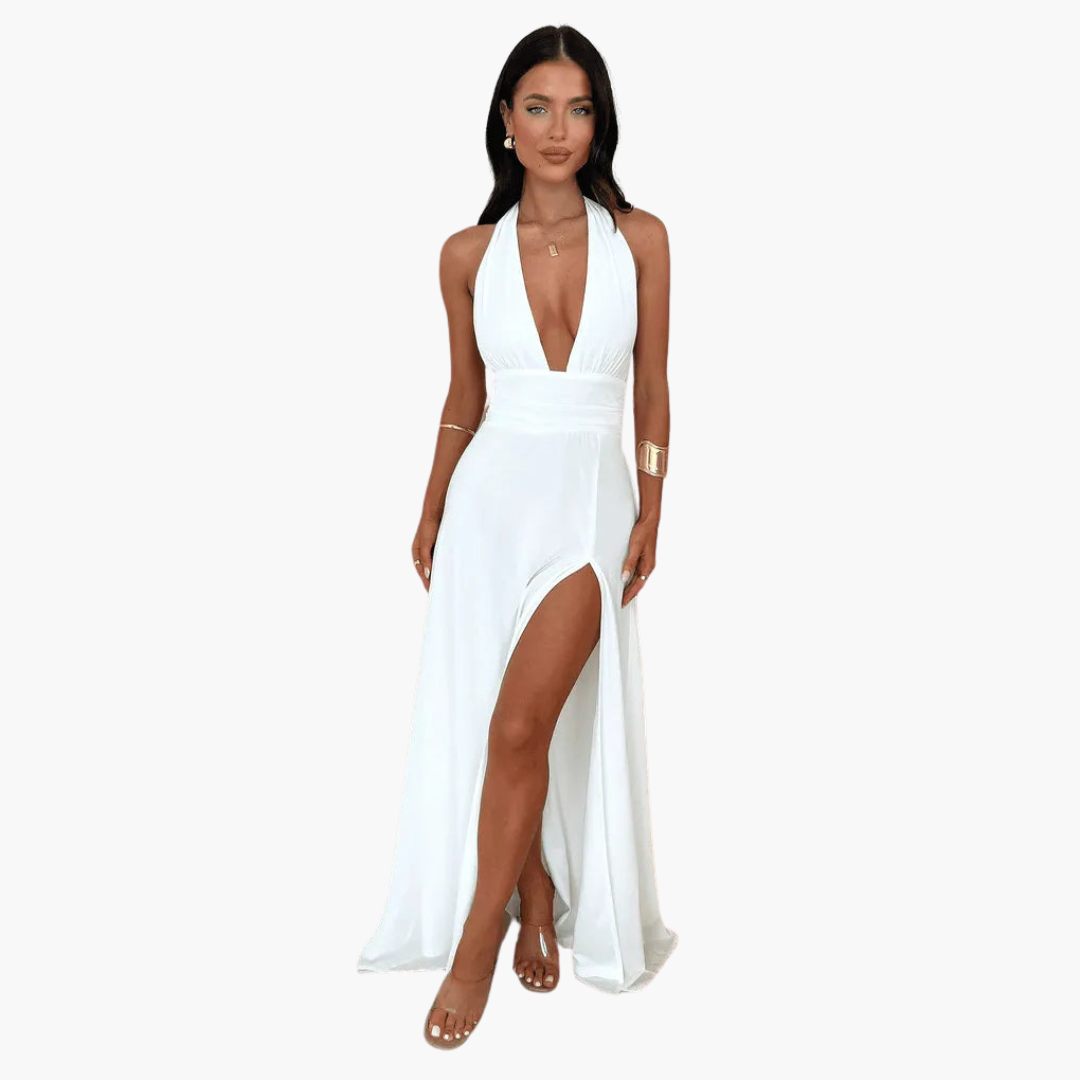 Halter Slit Maxi Dress - For Women’s Elegant Evenings
