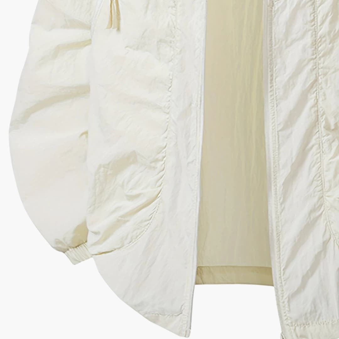 Unisex windbreaker jacket with hood and zip pockets for outdoors