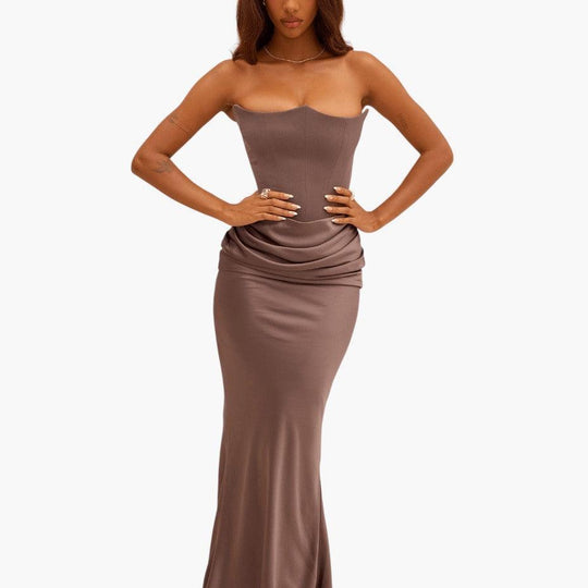 Elegant V-Neck Maxi Dress - Sleeveless Formal for Women