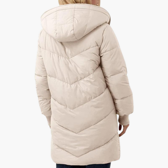 Hooded Puffer Coat - Women's Fleece Lined Winter Jacket