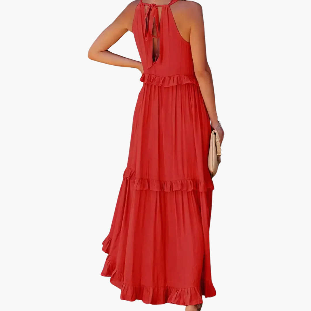 Ruffle Breeze Maxi Dress - Women's Flowy Summer Outfit