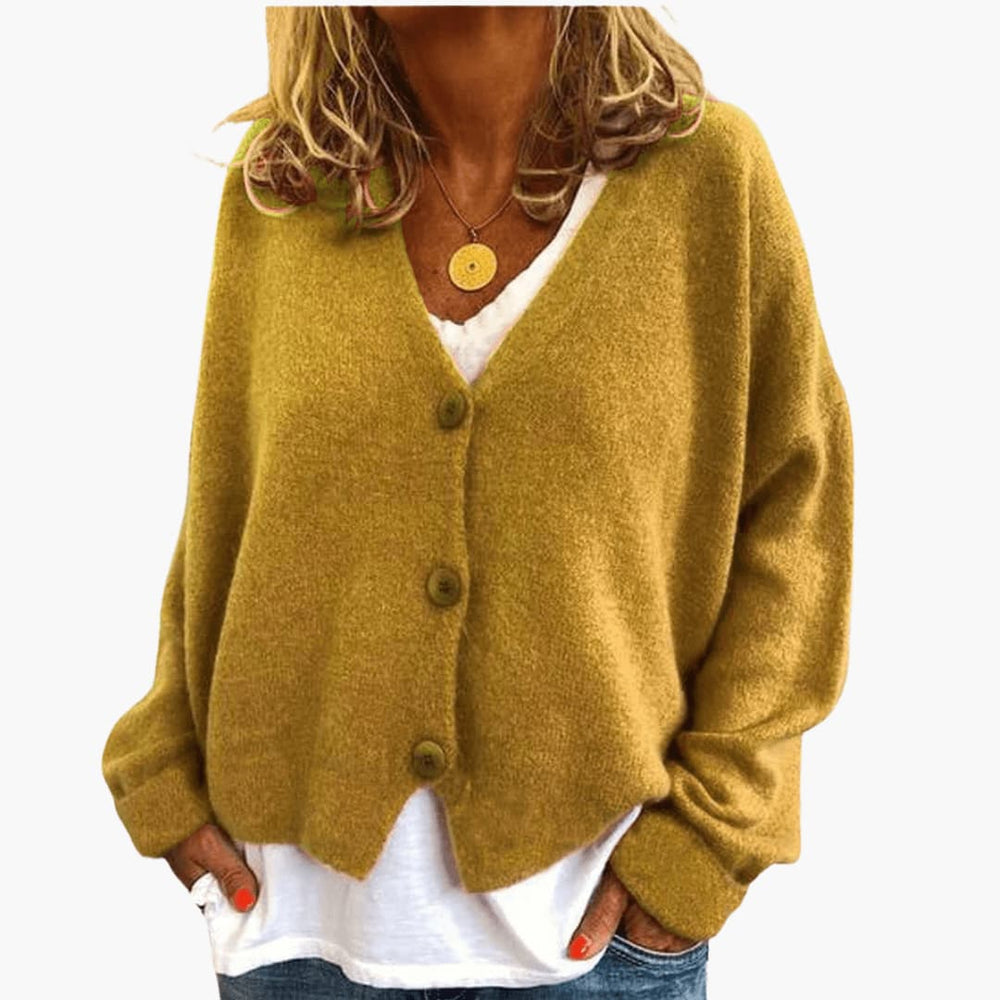 Knitted Button Cardigan for Women - Soft & Cozy Layering Piece