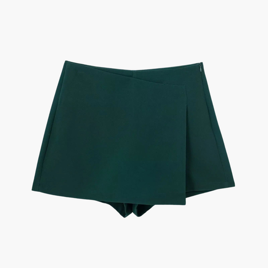Women's summer skort with pleats and built-in shorts