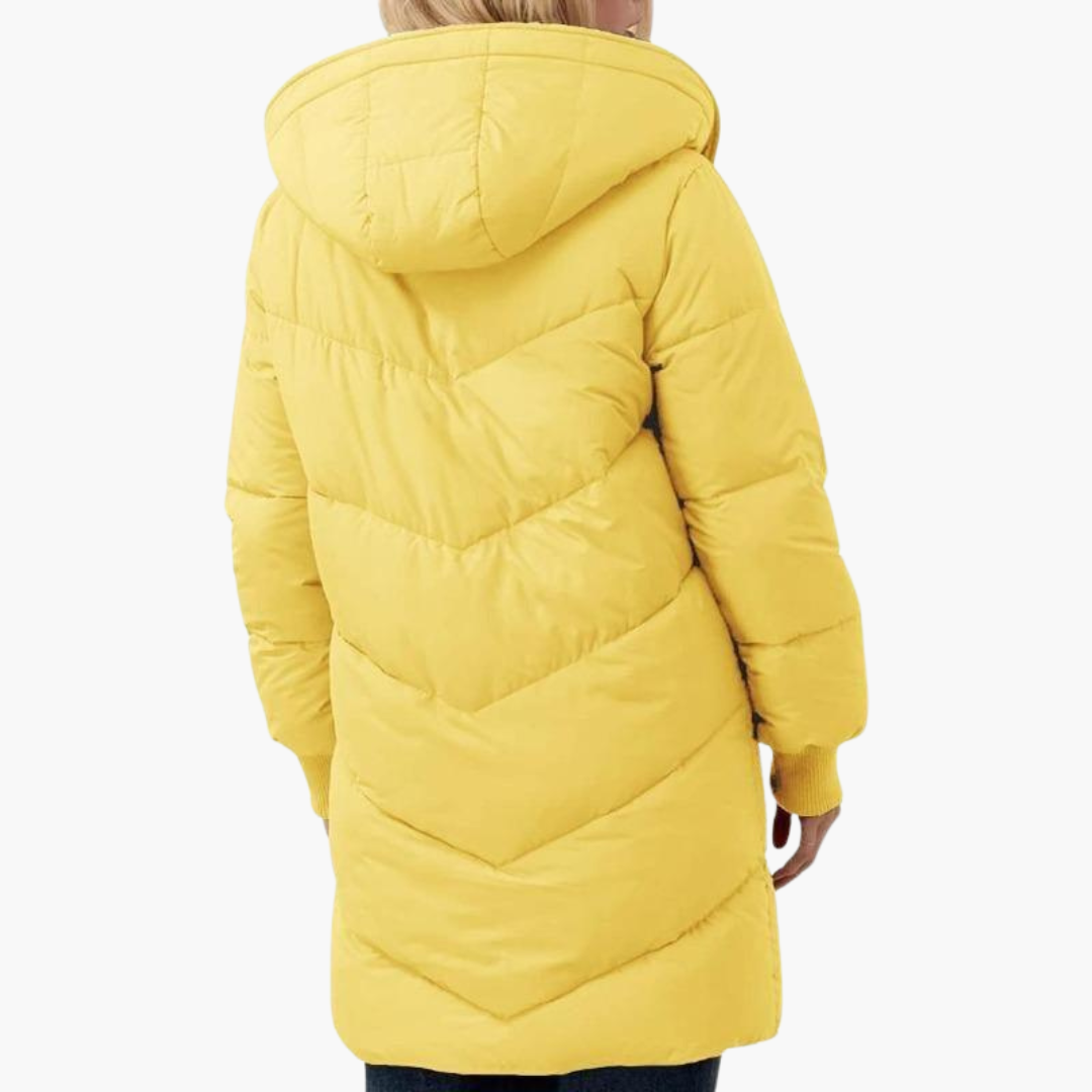Hooded Puffer Coat - Women's Fleece Lined Winter Jacket