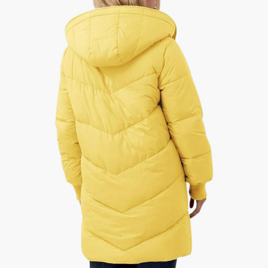 Hooded Puffer Coat - Women's Fleece Lined Winter Jacket