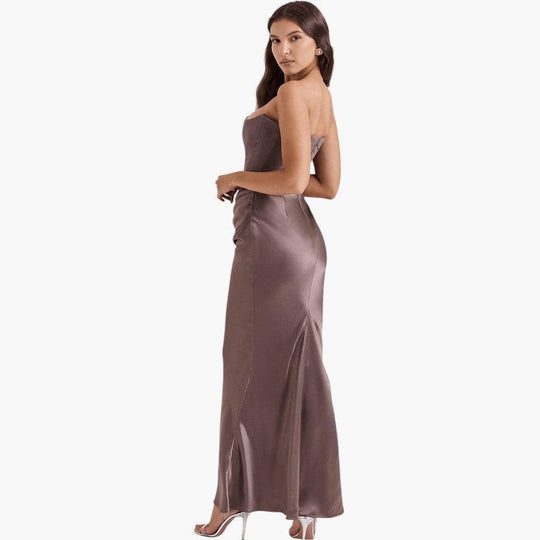 Elegant V-Neck Maxi Dress - Sleeveless Formal for Women
