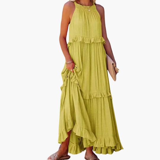 Ruffle Breeze Maxi Dress - Women's Flowy Summer Outfit