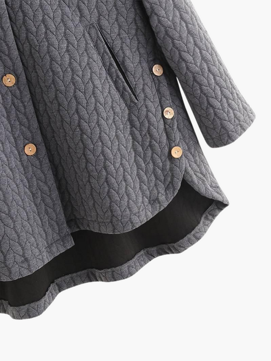 Elegant Hooded Winter Coat for Women - Long & Button-Up