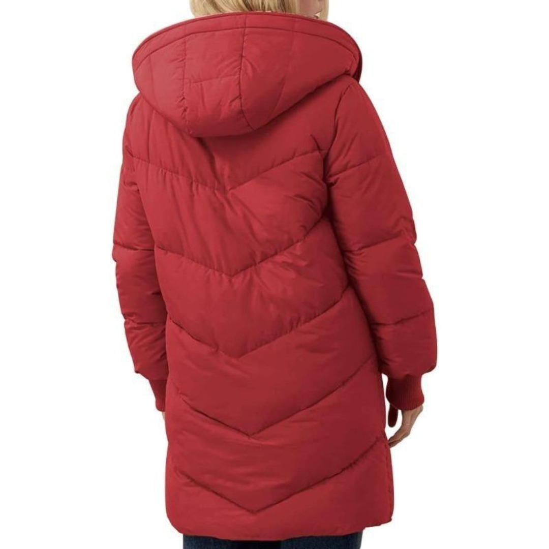 Hooded Puffer Coat - Women's Fleece Lined Winter Jacket