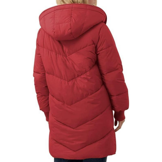 Hooded Puffer Coat - Women's Fleece Lined Winter Jacket