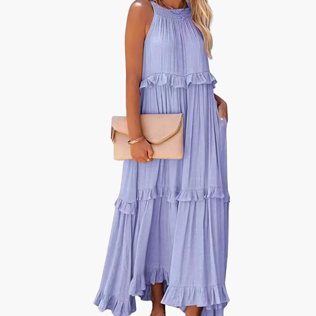 Ruffle Breeze Maxi Dress - Women's Flowy Summer Outfit