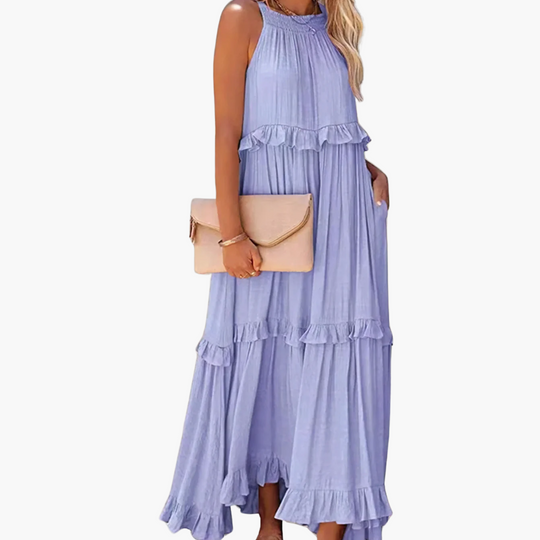 Ruffle Breeze Maxi Dress - Women's Flowy Summer Outfit