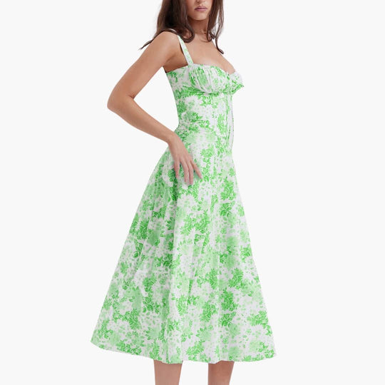 Lace-Up Corset Mini Dress - Square Neck Bodycon for Women