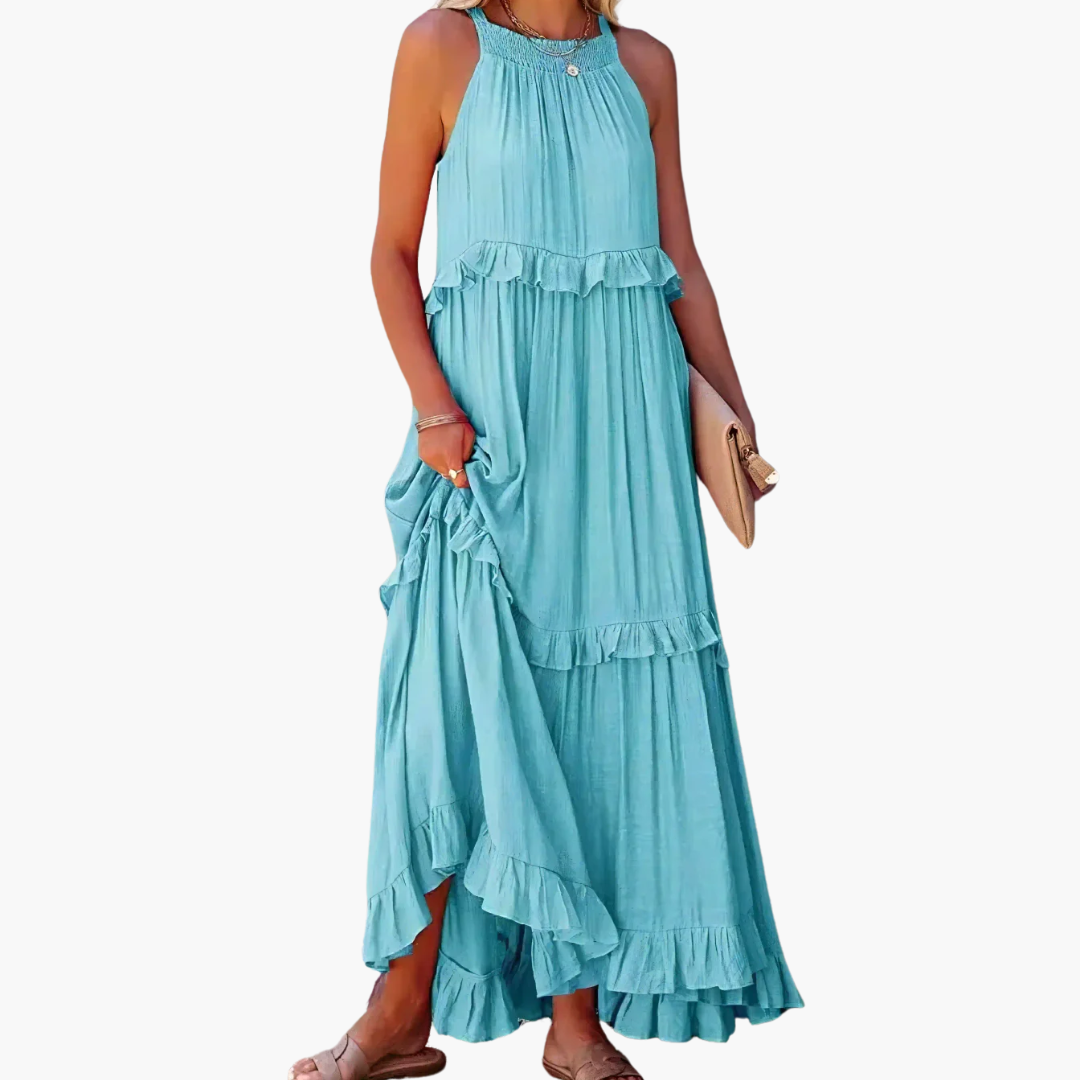 Ruffle Breeze Maxi Dress - Women's Flowy Summer Outfit
