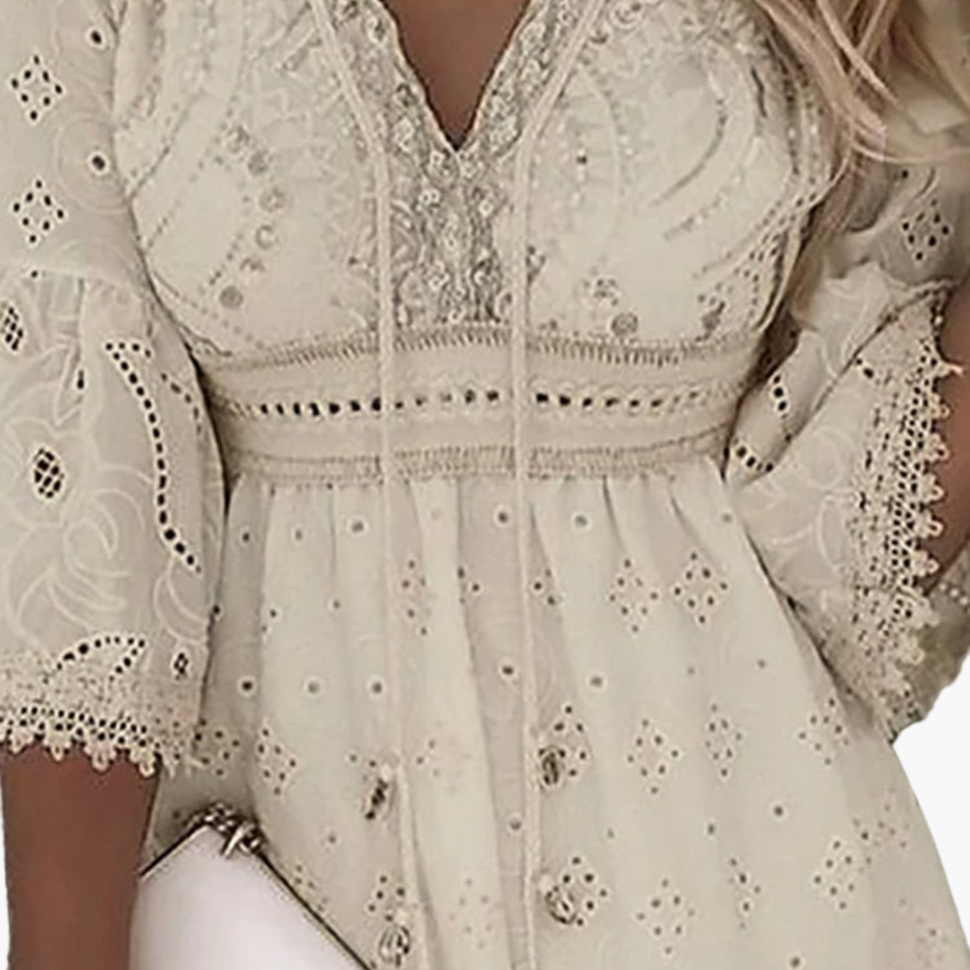 Boho Lace Mini Dress - Women’s Lightweight Summer Outfit