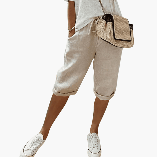 Women's Loose Summer Crop Trousers - Solid Casual Style