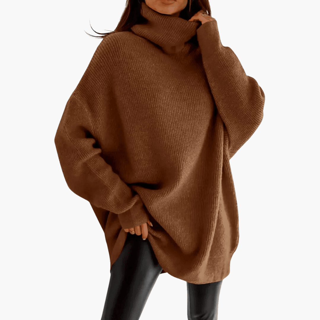 Oversized Knit Jumper for Women - Slouchy Longline Style