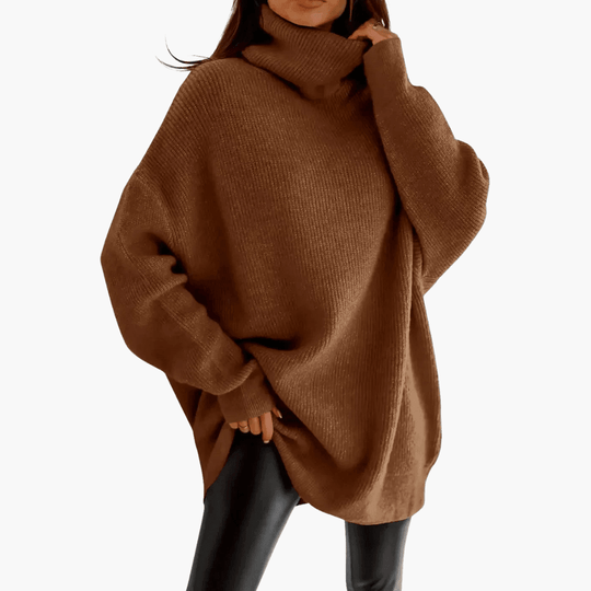 Oversized Knit Jumper for Women - Slouchy Longline Style